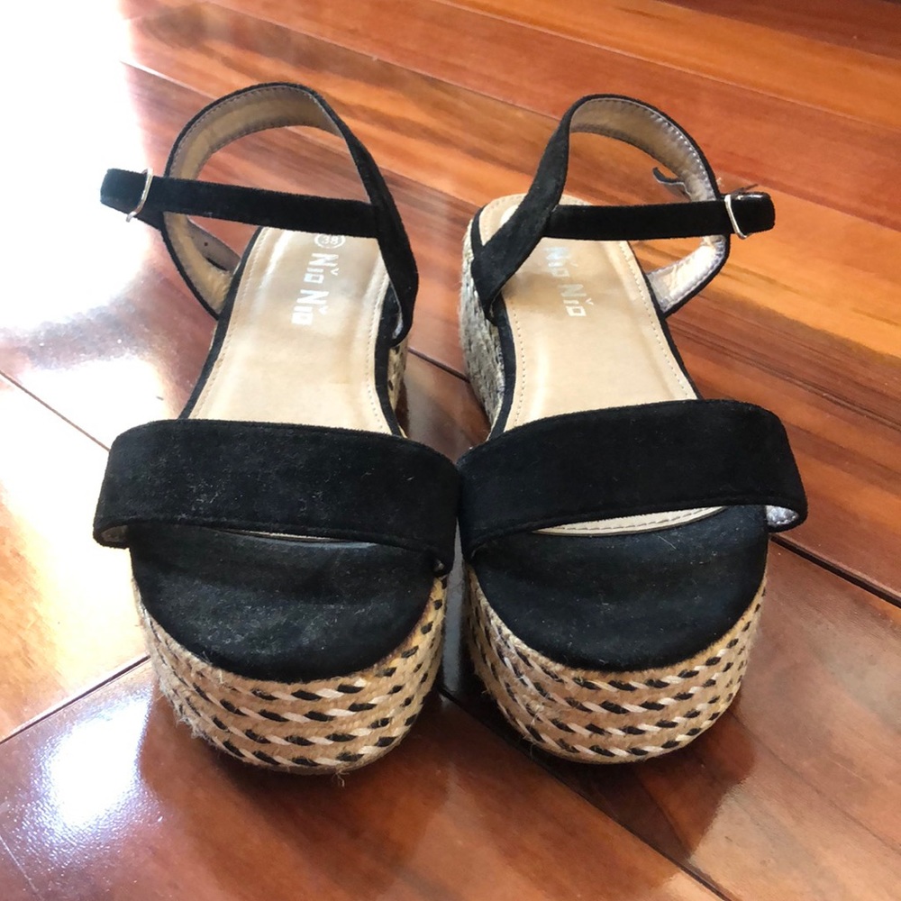 Black espadrille wedge